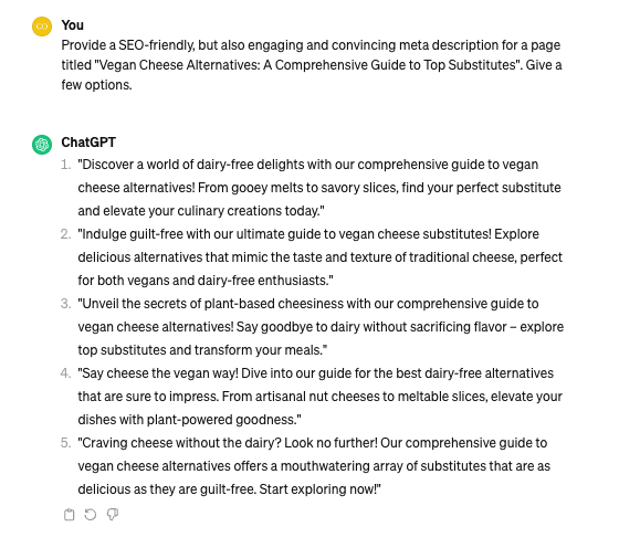 Create Meta Descriptions