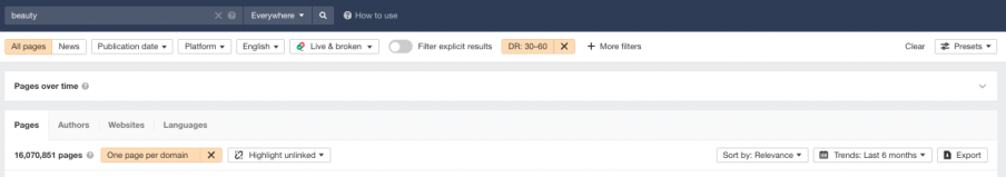 Narrow Down Using DR Filters